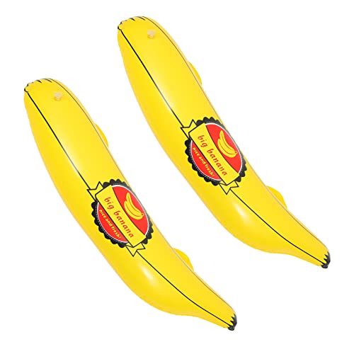 Vaguelly 2st Aufblasbare Banane Simulationsbanane Aufblasbarer Ring Bananen-ballon-party Bananen Spielzeug Aufblasbares Bananenring-wurfspiel Bananen-partydekorationen Schweben Pvc Yellow von Vaguelly