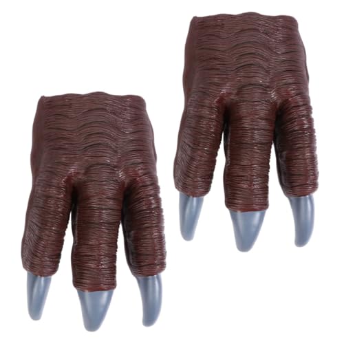 Vaguelly 2st Dinosaurier-klaue Dinosaurier-Pfoten-Handschuhe Dinosaurier Krallen Handschuhe Krallendinosaurier Für Kinder Dinosaurier Pfotenhandschuhe Spielzeug Brown Plastik von Vaguelly