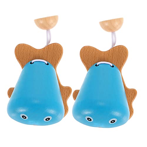 Vaguelly 2st Fischkastagnetten Versorgen Kinderaccessoire Interessante Kinderkastagnette Verschleißfeste Kinderkastagnette Kinderversorgung Holz Blue von Vaguelly