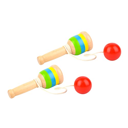 Vaguelly 2st Kinder-Skills-Cup Kendama Cup Spielzeug Kinderspielzeug Spielzeug Zum Fangen Von Bechern Gehirnspielzeug Kendama-Ball Spielzeug Für Kinder Tassen Für Kinder Lernspielzeug Holz von Vaguelly