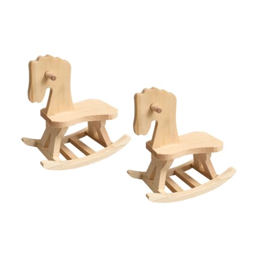 Vaguelly 2st Kinderspielzeug Aus Holz Spielzeug Schaukelpferd Dekor Schaukelpferd Figur Tischdekorationen Tischdekoration Schaukelpferd Ornament Babyfiguren Hölzern Khaki von Vaguelly