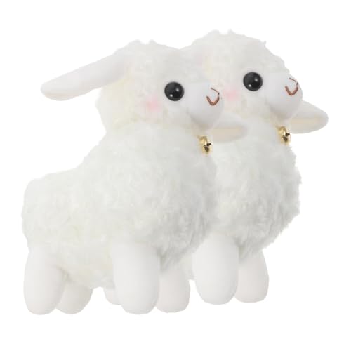 Vaguelly 2st Kleines Wollplüschtier Schaf Hase Puppe Hühner Lamm Stofftiere Für Babys Stofftier Kuscheltiere Für Kleinkinder Plüschtiere Weiß Pp Baumwolle von Vaguelly