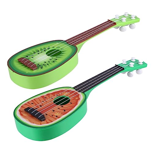 Vaguelly 2st Mini-obstgitarre Imitiertes Ukulele-Spiel Einzigartige Frucht-Ukulele Gitarrenmodell Musik-Ukulele Anfängerinstrument Mini-Ukulele Musikinstrument- Plastik Green von Vaguelly