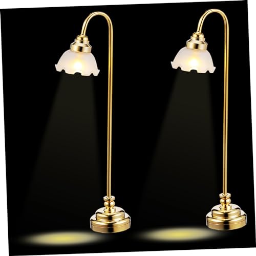 Vaguelly 2st Mini- -tischlampe Spielzeug Puppenhaus-Lichter Mini- -dekor Miniatur-straßenlaternen Puppenhauslampe Miniaturmöbel Puppenhaus Schreibtischlampe Led-Mini-Lampe Plastik von Vaguelly