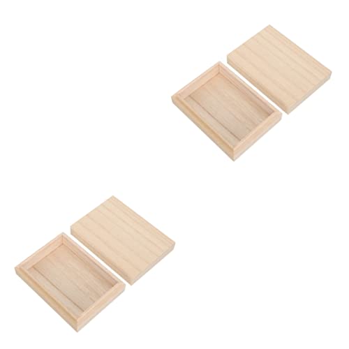 Vaguelly 2st Spielkarten Holzkiste Kartenaufbewahrungsorganisator Mit Deckel Pokerhalter Spielkoffer Leere Karten Grußkartenhalter Natürliches Holz von Vaguelly