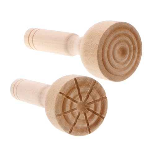 Vaguelly 2st Ton Form Töpferstempel Für Ton Tonmodellier-musterset Keramik-designwerkzeuge Ton-bastelstempel Ton-stempelset Knetmasse Ton-Design-Stempel Light Brown Holz von Vaguelly