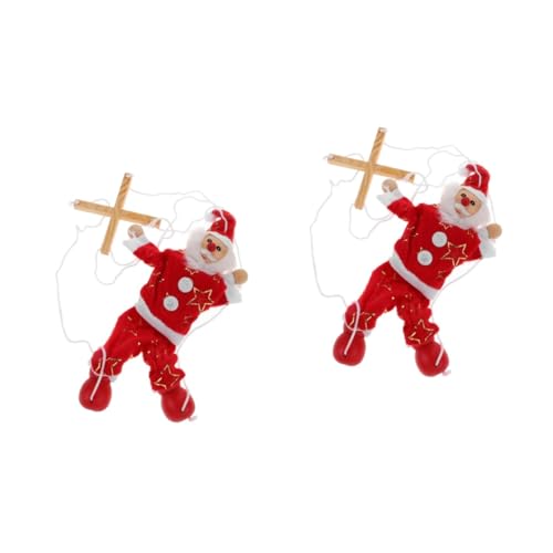 Vaguelly 2st Weihnachts Puppen Marionettenpuppe Weihnachtsspielzeug Marionettenspielzeug Weihnachtspuppen Weihnachtsmann Spielzeug Santa Marionette Spielzeuge Kinderspielzeug Rot Stoff von Vaguelly