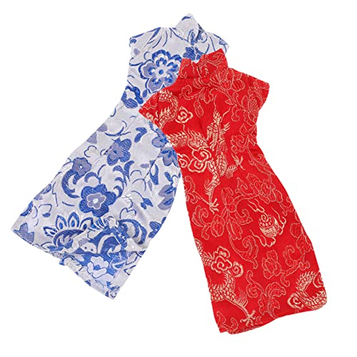 Vaguelly 2st Zubehör Für Cheongsam-Puppen Babypuppenkleidung Puppe Autositz Kohlbeet-Puppen Miniatur-Cheongsam Zubehör Für Babypuppen Wiedergeborenes Kleinkind Puppe-babytrage Stoff von Vaguelly