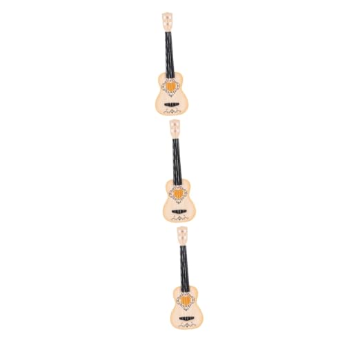 Vaguelly 3 STK Gitarrenspielzeug Für Kinder Anfänger Ukulele Akustische Gitarre Spielzeug Holzspielzeug Kinder-Ukulele-Spielzeug Kinderspielzeug Plastik Hölzerne Gitarre Weiß Musik von Vaguelly