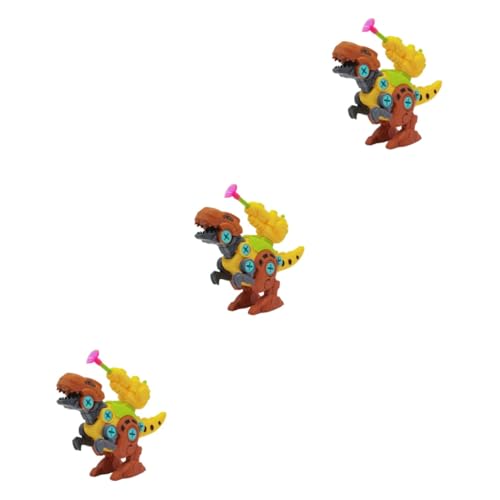 Vaguelly 3 STK Zusammenbau Von Dinosauriern Dinosaurier-Figur Geformtes Spielzeug Lernspielzeug Für Kinder Spielzeug Auseinandernehmen Bausteine ​​für Kinder Dinosaurier-Spielzeug Plastik von Vaguelly