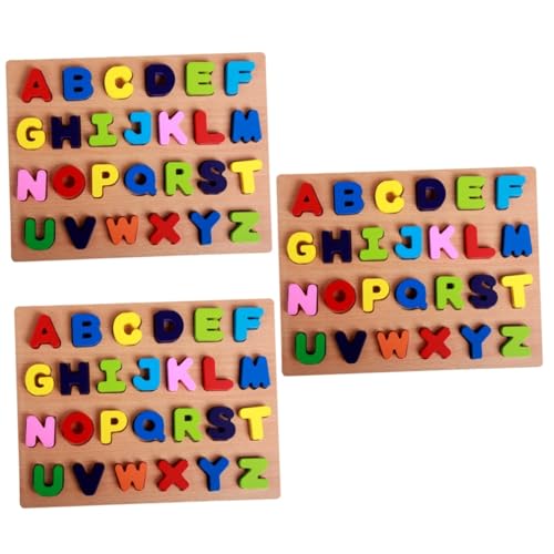 Vaguelly 3 Sätze Buchstabenrätsel Kinder Puzzle rätselbuch Kinder knobeleien für Kinder Buchstaben Puzzle holzspielsachen Rätsel für Kleinkinder Alphabet-Puzzle Rätsel für Kinder Hölzern von Vaguelly