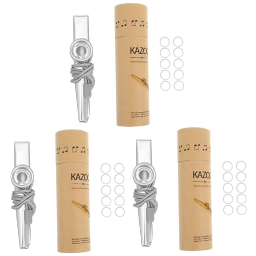 Vaguelly 3 Sätze Kazoo-Set Kleiner Kazoo Leistungs-Kazoo Gitarren-Kazoo-Partner Kazoo üben Kazoo-Musikinstrument Haushalts-Kazoos Kinder-Kazoo Erwachsenes Instrument Aluminiumlegierung von Vaguelly