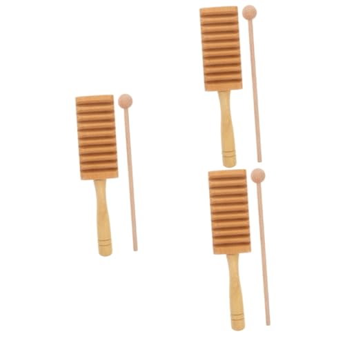 Vaguelly 3 Sets Kinder Schlaginstrument Kinderspielzeug Kinder Musikwerkzeug Spielzeug Für Kinder Holz Guiro Spielzeug Pädagogische Musikinstrumente Percussion Holz Guiro von Vaguelly