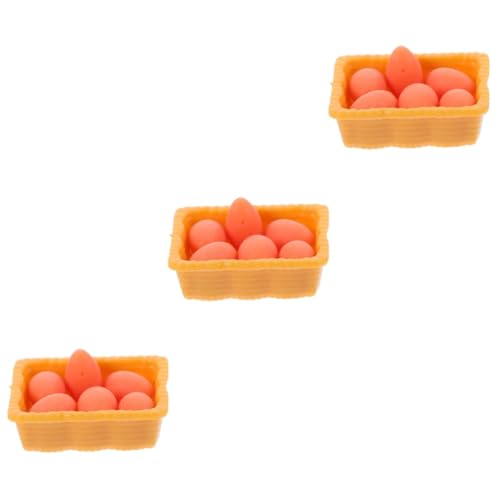 Vaguelly 3 Sets Puppenhaus Modell Mini Ei Ornamente Miniatur Korb Und Eier Miniatur Eier Requisiten Mini Ei Spielzeug Miniatur Ei Modelle Mini Hauszubehör Mini Körbe Mini von Vaguelly