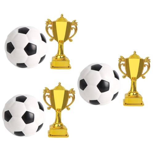 Vaguelly 3 Sets Trophäen Fußball Modell Sport Kuchenaufsatz Miniatur Fußball Kleines Fußball Modell Mini Fußball Fußball Trophäe Kuchenaufsatz Fußball Wiederverwendbar von Vaguelly