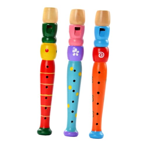 Vaguelly 3 Stück 6 Löcher Holz Piccolo Kinder Lernen Sopran Spielzeug Lernspielzeug Für Holzblasinstrumente Musikalisches Lernspielzeug Lernen Piccolos Instrument Musikspielzeug von Vaguelly