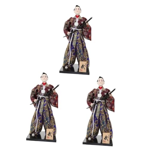 Vaguelly 3 Stück Bushido Actionfigur Japanisches Partyzubehör Wohnkultur Puppen Ornament Desktop Dekoration Puppenfigur Schöne Dekorative von Vaguelly