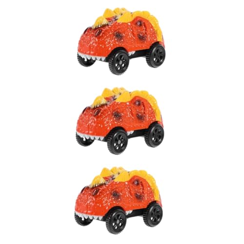 Vaguelly 3 Stück Dinosaurier Auto Leuchtendes Auto Spielzeug Rennwagen LED Leuchten Dinosaurier Rennwagen Mini Rc Autos Ferngesteuertes Auto Spielzeugauto Dino Strecke von Vaguelly