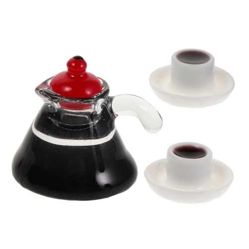 Vaguelly Mini Für Puppenhaus Mini Kaffeetasse Realistisch Simulierte Kaffeekanne Puppenhaus Miniaturen Spielzeug von Vaguelly