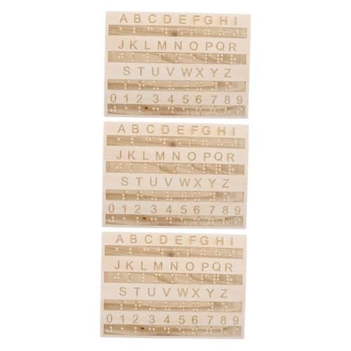 Vaguelly Braille Alphabet Zahlentafel Blindenlernwerkzeug Holz Taktiles Lernset von Vaguelly