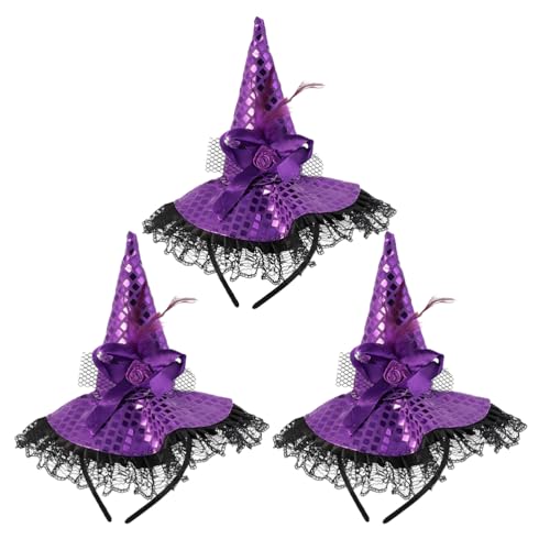 Vaguelly 3-teiliges Hexenhut-Stirnband: Halloween-Hexenhut-Haarband-Kopfbedeckung – Halloween-Kostüm-Zubehör – Party-Cosplay-Anzieh-Haar-Accessoires Vaguelly 3-teiliges Hexenhut-Stirnband: Halloween-Hexenhut-Haarband-Kopfbedeckung – Halloween-Kostüm-Zubehör – Party-Cosplay-Anzieh-Haar-Accessoires von Vaguelly