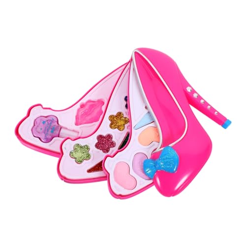 Vaguelly 3-Teiliges Set Kosmetiktasche für Mädchen Make-up-Puppenkopf für Mädchen kinderschminktische Kinder schminkset Kinder Schminkkasten Hoher Absatz Spielzeugset Make-up-Box einstellen von Vaguelly