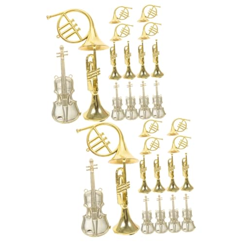 Vaguelly 30 Stück Musikinstrument Modell Weihnachtsschmuck Weihnachtsbaumdekoration Weihnachtsinstrumente Miniatur Trompete Weihnachtsdekoration Weihnachtsbaum Hängedekoration Für von Vaguelly