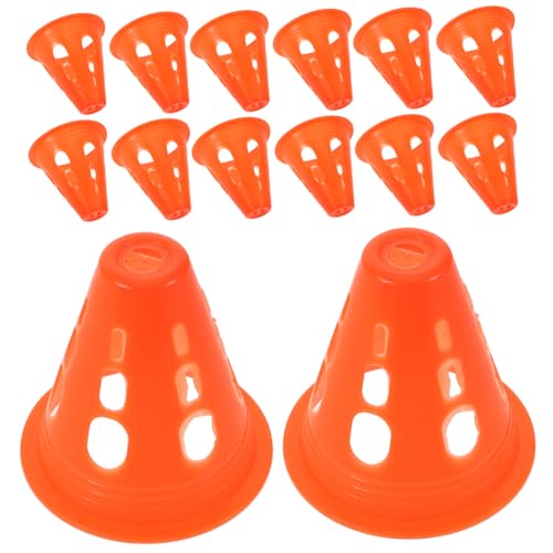 Vaguelly 30 Stück Winddichte Rollski Hüte Basketball Trainingshütchen Fußball Trainingshütchen Mini Fußbälle Trainings Markierungskegel Mini Sportkegel Sport Trainingshütchen Orange von Vaguelly