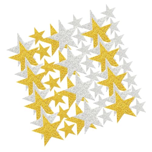 Vaguelly 300St Pentagramm-Aufkleber glänzende Sternaufkleber Stern-Klebeetikett Stern Aufkleber Glitzer Aufkleber Sternen Kind dekoaufkleber Sternaufkleber groß Glitzeraufkleber Eva von Vaguelly