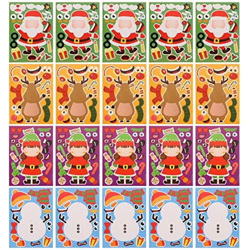 Vaguelly 32 Blatt Puzzle-Aufkleber Für Weihnachtskinderaufkleber Kinderspielzeug Schneemann-Festival-abziehbilder Weihnachtsabziehbilder Weihnachtspuzzle-Aufkleber Elch Aufkleber von Vaguelly