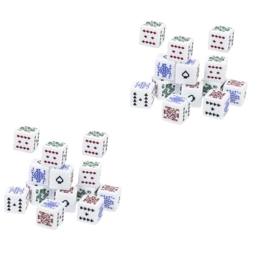 Vaguelly 32 STK Poker Würfel Board Games brettspiele brettspielr spielwaren partyspiele Toy Jetons Lügner Würfel Requisite Lügner Würfelspiel dés Lügner würfeln Spielwürfel Requisiten Acryl von Vaguelly