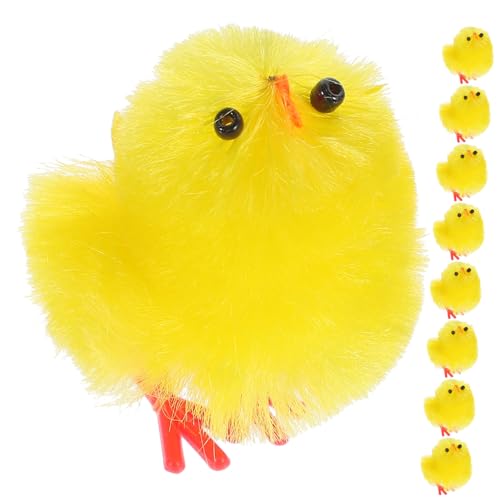 Vaguelly 36st Osterküken Verzierung in Kükenform Plüschküken Spielzeug Hähnchen-stofftiere Gefülltes Hähnchen Süße Kuscheltiere Kleines Huhn Ostern Simulierte Kükenverzierung Yellow Plastik von Vaguelly