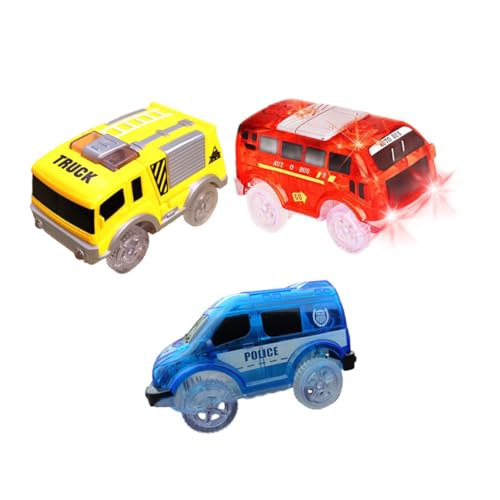 Vaguelly 3St Elektroauto Auto für Kinder LED-Spielzeug Autospur Glühspuren Elektro-LKW Kinder geschirrset Spielzeug Kinder puppenwagen Spielzeug verfolgen Kinderbeleuchtung Auto Plastik von Vaguelly