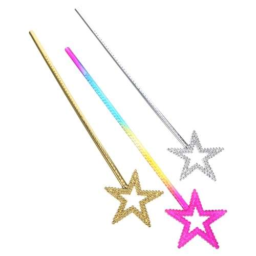 Vaguelly 3St Engel Zauberstab Fee Puppenhaus Stern Fairy Wand ' Party Favours valetinstagsgeschenk feierstahl Zauberstäbe für Mädchen Zauberstab Partybevorzugung Plastik von Vaguelly