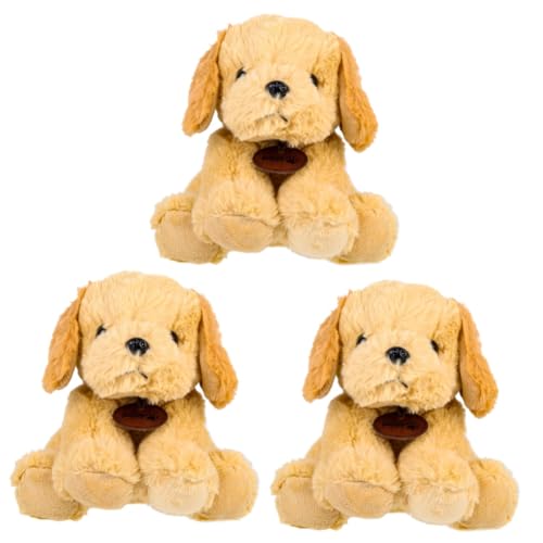 Vaguelly 3St Golden Retriever Welpenpuppe Plüsch-Welpen-Ornament Themberchaud-Plüsch Kinder Party wohnungsdeko Dog Toy entzückender Plüschwelpe entzückende Hundepuppe PP Baumwolle von Vaguelly