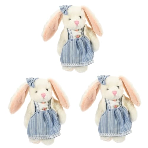 Vaguelly 3St Kaninchen Plüschtier süßer Hase aus Plüsch Ostern Plüschtiere Kinder Kuscheltier für Kinder Geburtstagsgeschenk für Mädchen Kaninchen Stofftier PP Baumwolle Sky-Blue von Vaguelly