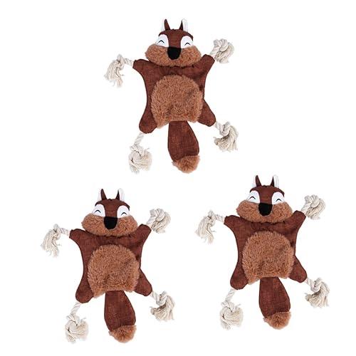 Vaguelly 3St Kauspielzeug für Hunde Beißspielzeug für Haustiere Quietschendes Hundespielzeug Kleiner Hund plüschtiere Plush Toy Sound-Spielzeug für Haustiere Soundspielzeug für Hunde Brown von Vaguelly