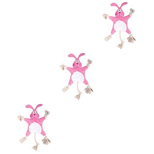 Vaguelly 3St Kauspielzeug für Hunde plüschtiere Plush Toy Hunde Spielzeug Dog Toy Plüsch Hundespielzeug Puzzle-Spielzeug für Welpen Sound-Spielzeug für Haustiere Haustier Spielzeug Rosa von Vaguelly