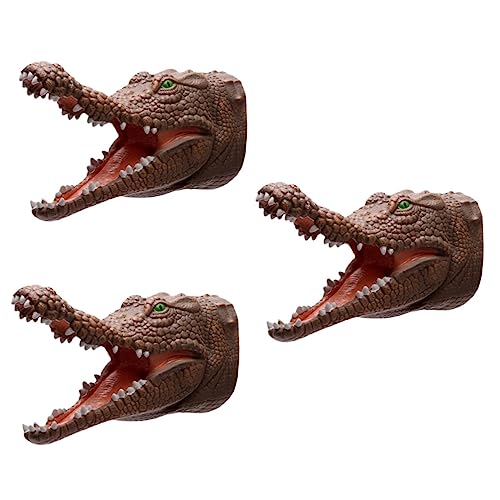 Vaguelly 3St Krokodil Handpuppe Spielzeug Kinderspielzeug Dinosaurierkopfpuppe Dinosaurier-Handpuppe Spielzeuge künstliche Tierkopfbedeckungen Streichspielzeug für Kinder lustig Zubehör rot von Vaguelly