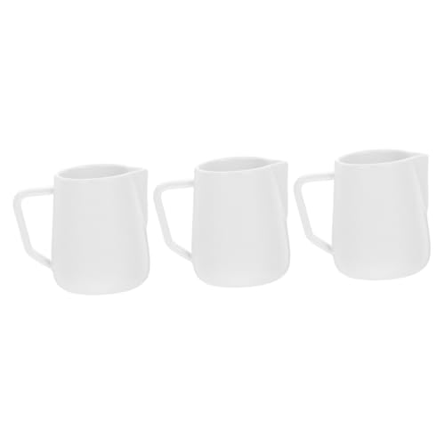 Vaguelly 3St Latte-Art-Kaffeekanne kaffeevollautomat zubehör kaffeemaschine zubehör Puppenhaus Dekoration kleine kaffeekanne Miniatur-Puppenhauszubehör Mini-Kaffeetasse schmückt Eisen Weiß von Vaguelly