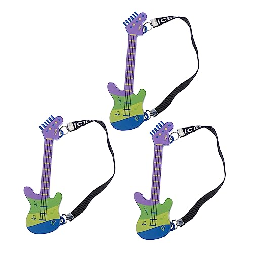 Vaguelly 3St Mini-Gitarre Gitarre gitarrenzubehör Dekorationsgegenstand Miniatures Miniatur-Musikinstrument Puppe Miniaturgitarrenmodell Mini- Stoff Blue von Vaguelly