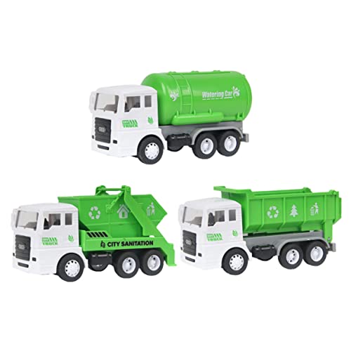 Vaguelly 3St Spielzeugauto Müllwagen Spielzeug hintere Fahrzeuge Autos Partygeschenke müllreinigungswagen Rückzugswagen Kinderfahrzeug Spielzeug Kinder-Dump-Auto-Spielzeug Plastik Green von Vaguelly