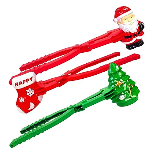 Vaguelly 3St Weihnachts-Schneekugel-Form Winterschnee-Gebäudehersteller Weihnachtsmann-Schneeball-Clip Outdoor Spielzeug kinderspielzeug entzückendes Schneespielzeug Kinderaccessoire Abs von Vaguelly