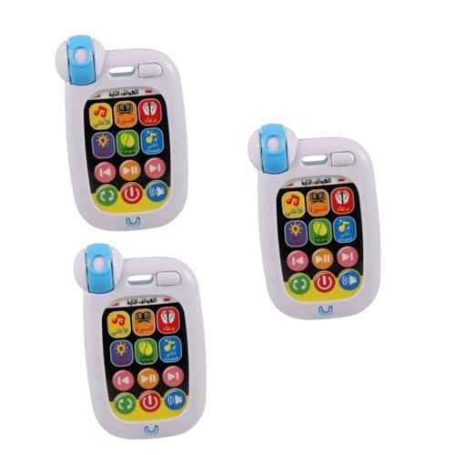 Vaguelly 3st Arabisch-lernmaschine Blödes Telefon Für Kinder Led-kindertelefon Smartphone Für Kleinkinder Babyphone Aufleuchten Lassen Musikalisches Telefonauto Handy Abs Weiß von Vaguelly