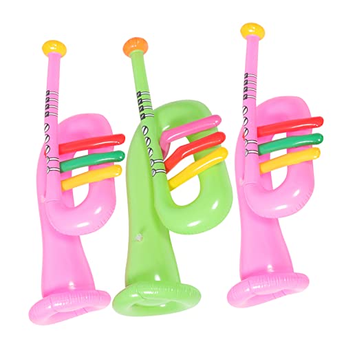 Vaguelly 3st Aufblasbares Musikinstrument Neuheit Zum Aufblasen Trompete Lustiges Aufblasbares Instrumentenspielzeug Preise Für Kinder Gitarre Sprengen Aufblasbare Spielzeuge Yellow PVC von Vaguelly