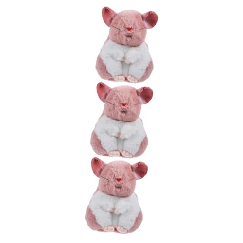 Vaguelly 3st Hamster Puppe Spielzeug Für Kinder Tierwurfkissen Tierdekoration Zu Ostern Plüschtiere Für Hamster Stofftier Kuscheltiere Plüsch Mädchen Spielzeug Plüschia Pp Baumwolle Rosa von Vaguelly