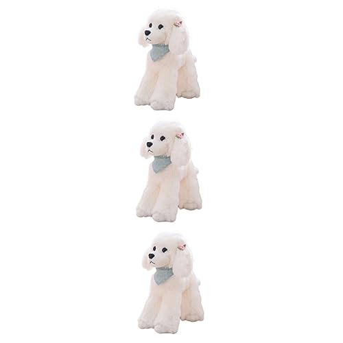 Vaguelly 3st Kidcraft-spielset Hund Stofftiere Maskottchen Plüschtier Hundepuppe Plüsch-welpenspielzeug Valentinstagsgeschenke Für Sie Hund Plüschpuppe Pudel Kind Haustier Weiß von Vaguelly