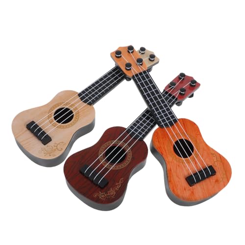 Vaguelly 3st Mini-Ukulele Kinderspiele Instrumente Lernspielzeug Für Simulations-Ukulele- Gitarrenspielzeug Für Anfänger Klavier Gitarre Xylophon Plastik von Vaguelly