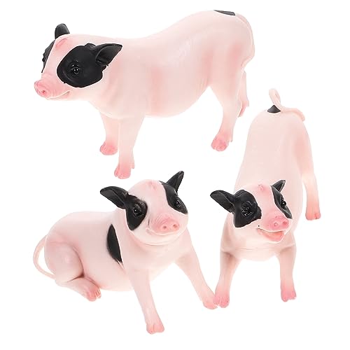 Vaguelly 3st Simulation Realistischer Schweinefiguren Sammelfigur Simuliertes Schweinemodell Simulation Tierverzierung Künstliches Schweinemodell Tortenaufleger Mit Nutztieren PVC von Vaguelly