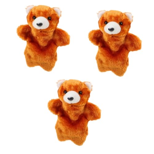 Vaguelly 3st Teddybär-handpuppe Lehrpuppe Cartoon-puppenspielzeug Tierhandschuhpuppe Fingerpuppe Für Kleinkinder Handpuppe Für Kinder Handpuppe Zum Geschichtenerzählen Spielzeug Plüsch von Vaguelly